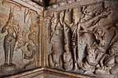 Mamallapuram - Tamil Nadu. The Varaha mandapa, panel of Vishnu Trivikrama